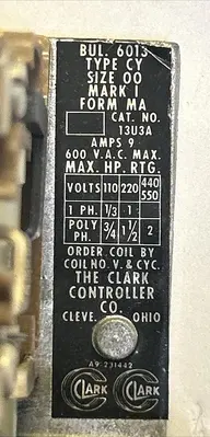 Used CLARK 13U3A Industrial Controls Ohio US | Surplus Asset Holdings #1238646