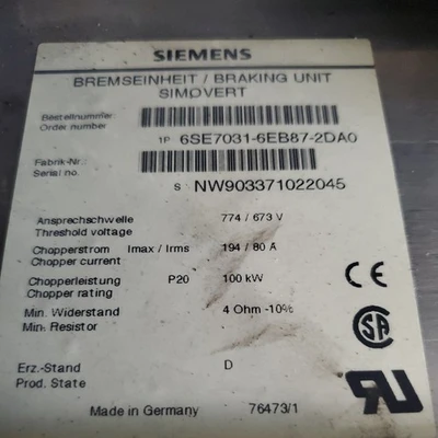 USED Siemens 6SE7031-6EB87-2DA0