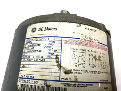 Used GE 1/2HP 208/230/460 3P 1140 RPM 56FR K541 Dual Shaft Motor A.C. Motors Michigan US | Maverick Industrial Sales #1460808