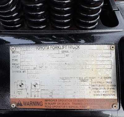 USED 2000 TOYOTA 7FGU45