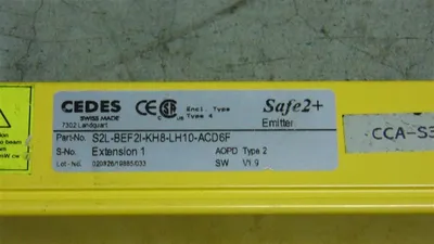 Cedes S2L-BEF2I-KH8-LH10-ACD6F Safe2+ Light Curtain Emitter 48" Used