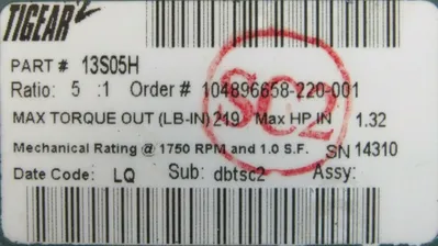 NEW BOSTON GEAR 13S05H GEAR REDUCER 5:1