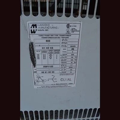 Hammond 45 kVA Transformer