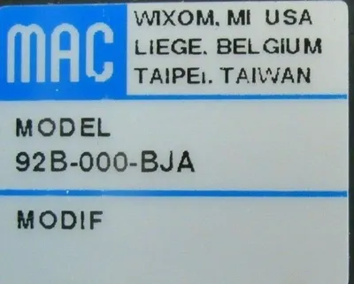 NEW MAC 92B-KAF-000-DM-DDAP-1DG MANIFOLD 92B-AAF-000-DM-DDAP-1DG 92B-000-BJA