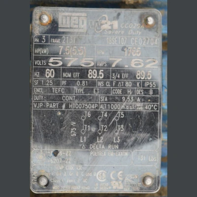 WEG 7.5 HP Electric Motor