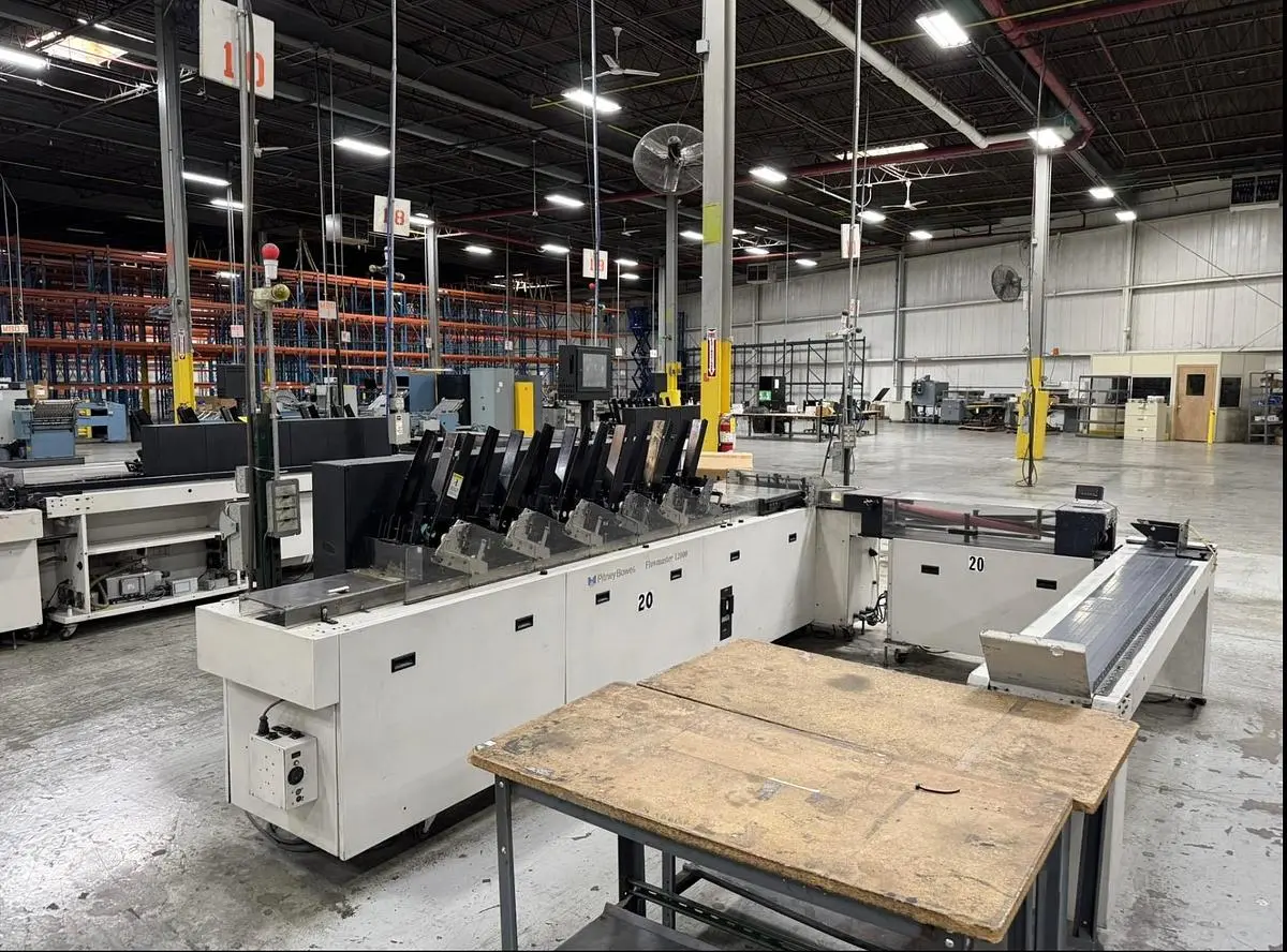 USED PITNEY BOWES (6) STATION FLOWMASTER 1200 MAIL INSERTER