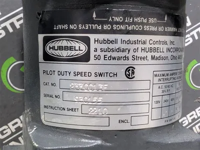Hubbel 233CC13F Pilot Duty Speed Switch Used