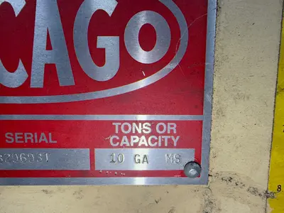 Used CHICAGO HS1010 Power Squaring Shears (Gauge) Ohio US | HGR 24 #1186217