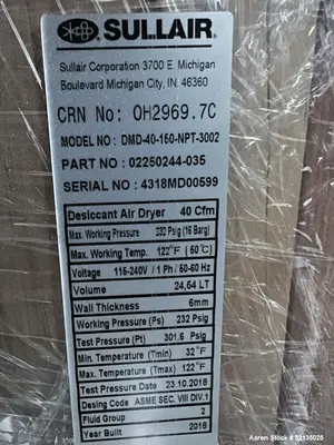 Used SULLAIR DMD-40 Air Compressor Dryers Illinois US | Aaron Equipment #84788