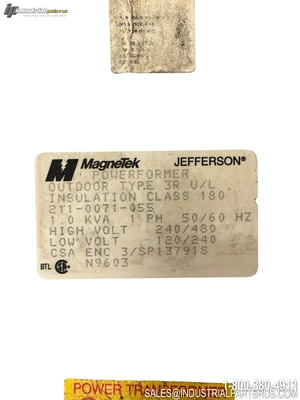 Used MAGNETEK 211-0071-055 Transformers Kentucky US | Industrial Parts R Us Inc. #900902