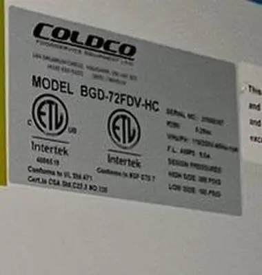 USED COLDCO BGD-72FDV-HC