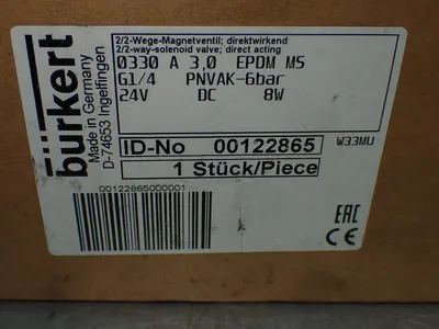 New | in-Stock BURKERT 00122865 Valves/Fittings | HGR 24 #732792