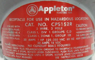 NEW APPLETON CPS152R RECEPTACLE
