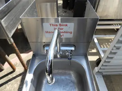 Used Falcon Restaurant Supply Used Small Stainless Steel Hand Washing Sink with Faucet - SS35 Hand Washing and Sanitizing Illinois US | Falcon Restaurant Supply #1376600