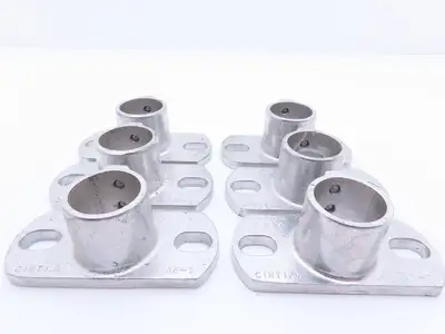 Hollaender 46-7 1-1/4 Speed-Rail Base Flange 1-1/4" Pipe Fits 1.66" OD Lot of 6