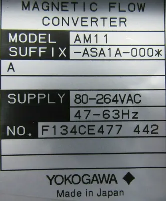 NEW YOKOGAWA AM11-ASA1A-000 MAGNETIC FLOW CONVERTER AM11ASA1A000