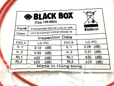 New | in-Stock Black Box Duplex Patch Cable Cable & Wire Michigan US | Maverick Industrial Sales #1463030
