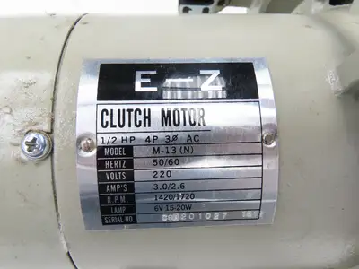 E-Z M-13 Clutch AC Motor For Industrial Sewing Machine 1/2Hp 220VAC 3PH 1720 RPM