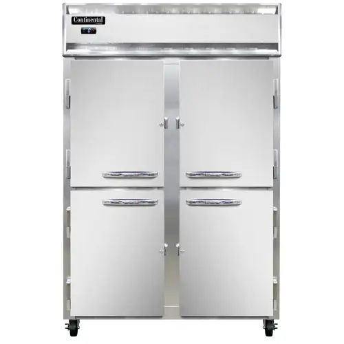 Continental 2FNHD 52" Two Section Reach In Freezer, (4) Left/right Hinge Solid Doors, 115v