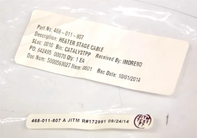 Veeco 468-011-807 Heater Stage Cable for Bioscope II AFM JITM R#172991 NEW