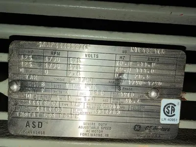 USED GE MOTORS 125HP