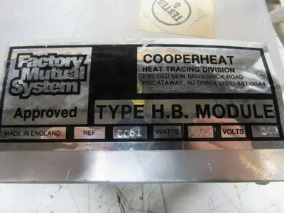 Cooperheat SC61 Type HB Hopper Heating Bag House  Module 18" X 18" 240V 375W