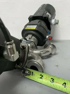 USED 2 ITT SHEROTEC 3-WAY STAINLESS STEEL VALVE W/ POSITION MONITORS & 2" FITTINGS