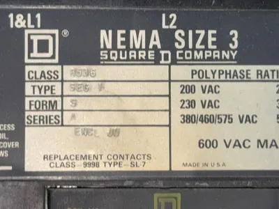 Used SQUARE D 8536 Circuit Breakers Ohio US | HGR 24 #1184016