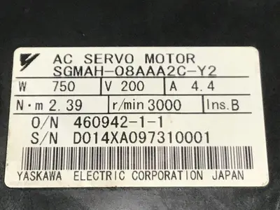 USED YASKAWA SGMAH-08AAA2C-Y2