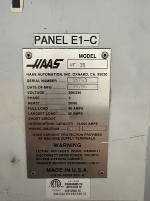 2004 HAAS VF-3B Vertical Machining Centers | Machinery Network (12)