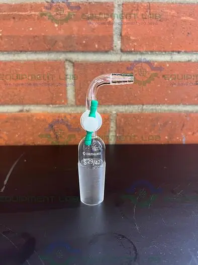 Used CHEMGLASS FLOW CONTROL ADAPTER, 90°, 2MM 29/42 INNER JOINT, W/ PTFE STOPCOCK Glassware - Other | Equipment Lab #486387