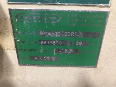 USED 1999 GREENERD PRESSES GREENERD HCA-30-30R8 PRESS
