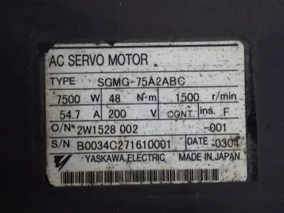 USED 2003 YASKAWA SGMG75A2ABC