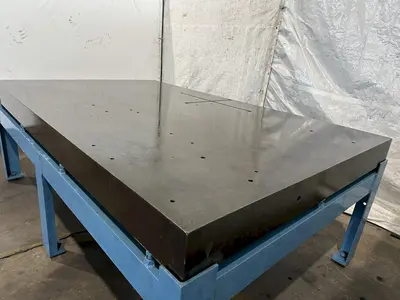 60" X 96" CAST IRON SURFACE PLATE W/ STAND. STOCK # 0850523.