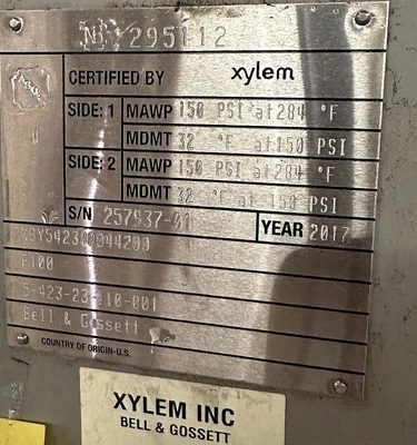 XYLEM/BELL & GOSSETT PLATEFLOW PLATE & FRAME