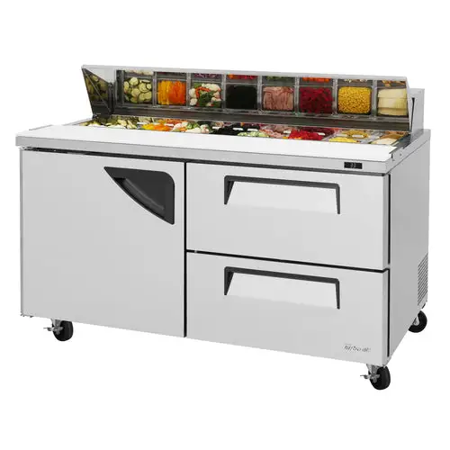 Turbo Air TST-60SD-D2-N 60 1/4" Super Deluxe Sandwich/Salad Prep Table w/ Refrigerated Base, 115v