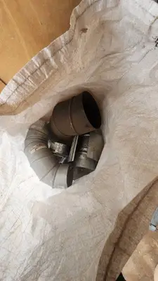 Various HVAC Ductwork Pieces and Accessories including Pipe, Elbows, and Connectors
