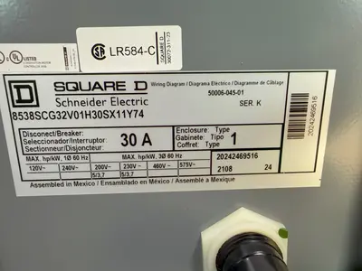 Used SQUARE D 8538SCG32V01H30SX11Y74 Starters Ohio US | HGR 24 #1284744