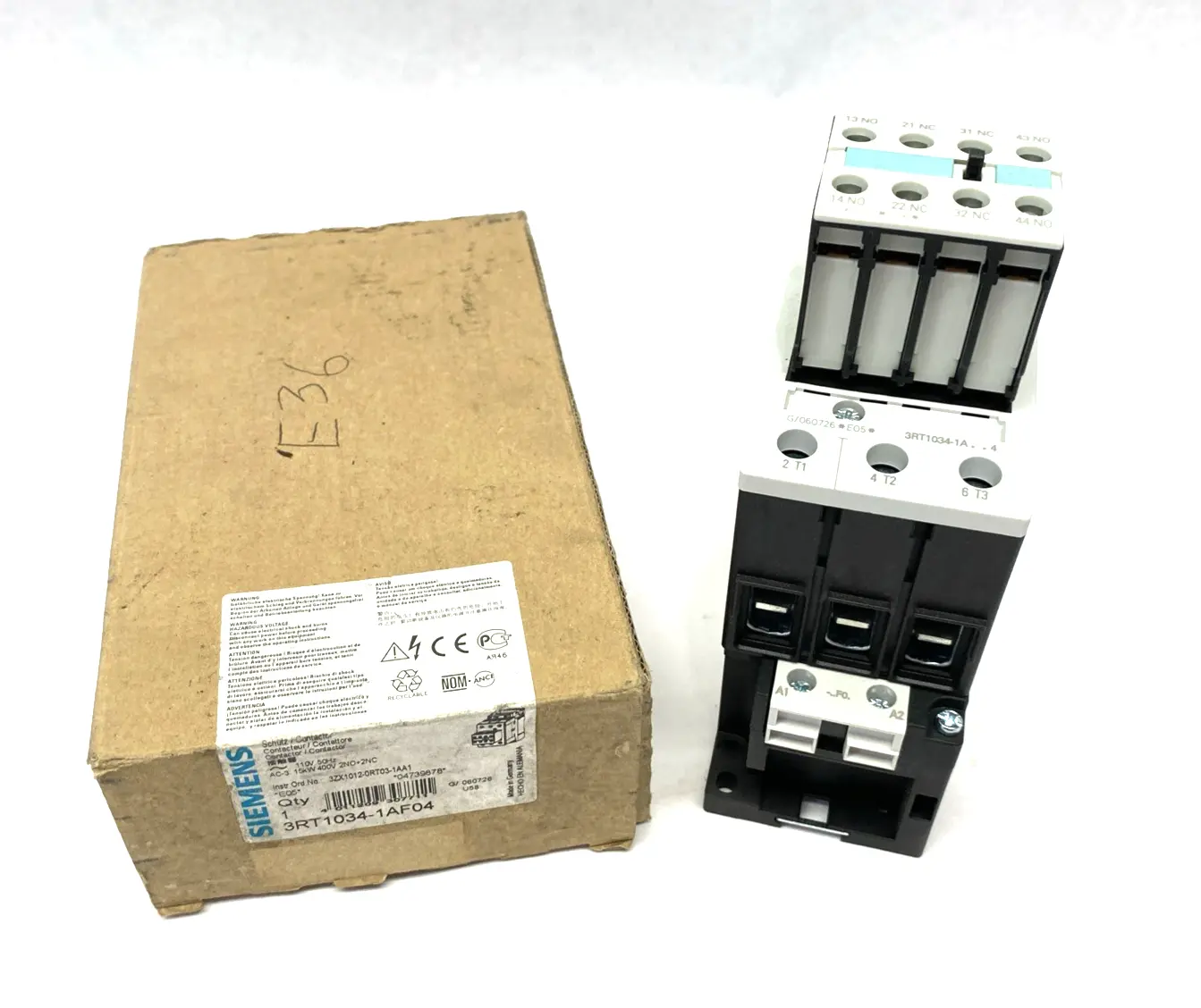 New | in-Stock Siemens SIRIUS Power Contactor AC-3 15 KW/400V AC Relays & Switches Michigan US | Maverick Industrial Sales #1397586