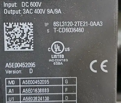 USED Siemens 6SL3120-2TE21-0AA3