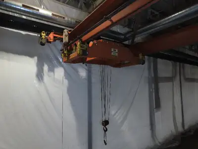 Cleveland Tramrail P&H 15 Ton Double Girder Bridge Crane 45' Span w/Remote