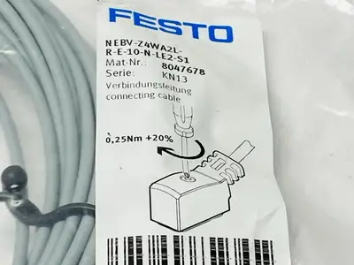 NEBV-Z4WA2L-R-E-10-N-LE2-S1, 8047678 | Festo NEBV-Z4WA2L-R-E-10-N-LE2-S1 Connecting Cable 10m 8047678 - New