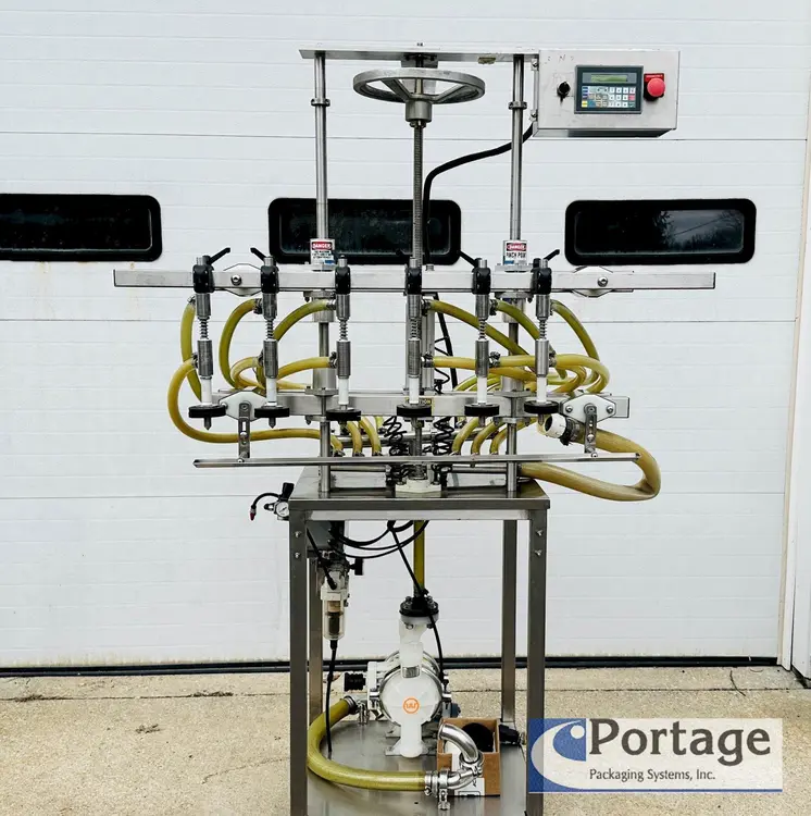 Used INLINE FILLING SYSTEMS SEMI-AUTOMATIC OVERFLOW FILLER Overflow Pressure Gravity Liquid Fillers Ohio US | Portage Packaging Systems, Inc. #394168