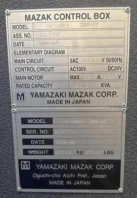 USED 2006 MAZAK INTEGREX 300-IVS