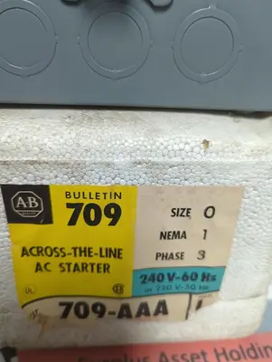New | in-Stock ALLEN-BRADLEY 709-AAA Industrial Controls Ohio US | Surplus Asset Holdings #1542682