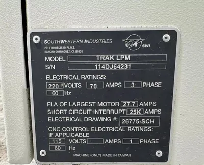 2011 SOUTHWESTERN INDUSTRIES TRAK LPM CNC, Machining Centers | Machinery Central (17)
