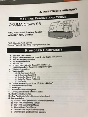 Used 1998 OKUMA CROWN 762S SB CNC Lathes Minnesota US | Source Machinery Sales #944852