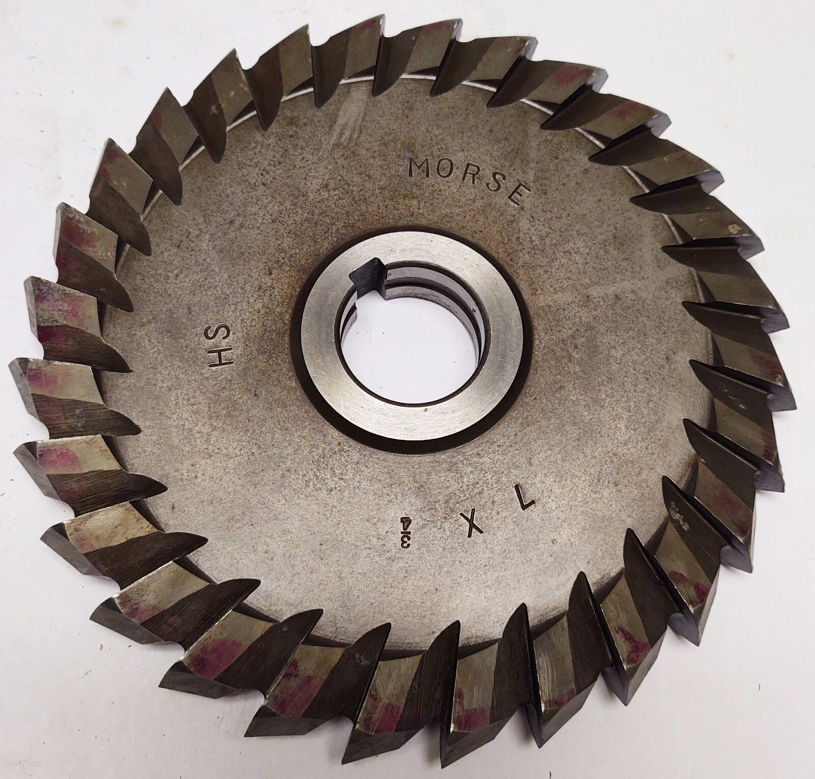 MORSE 7" x 3/4" x 1-1/4" HSS Double Angle Horizontal Milling Cutter - Tooth 28T
