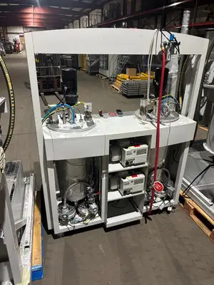 USED SCHEUGENPFLUG LIQUID MATERIAL MIXER & BARREL AGITATOR SYSTEM