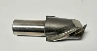 BRUBAKER TOOL End Mill HSS 2 Flute LH 2" Dia 1-1/4" Shank 962 MED ALUM